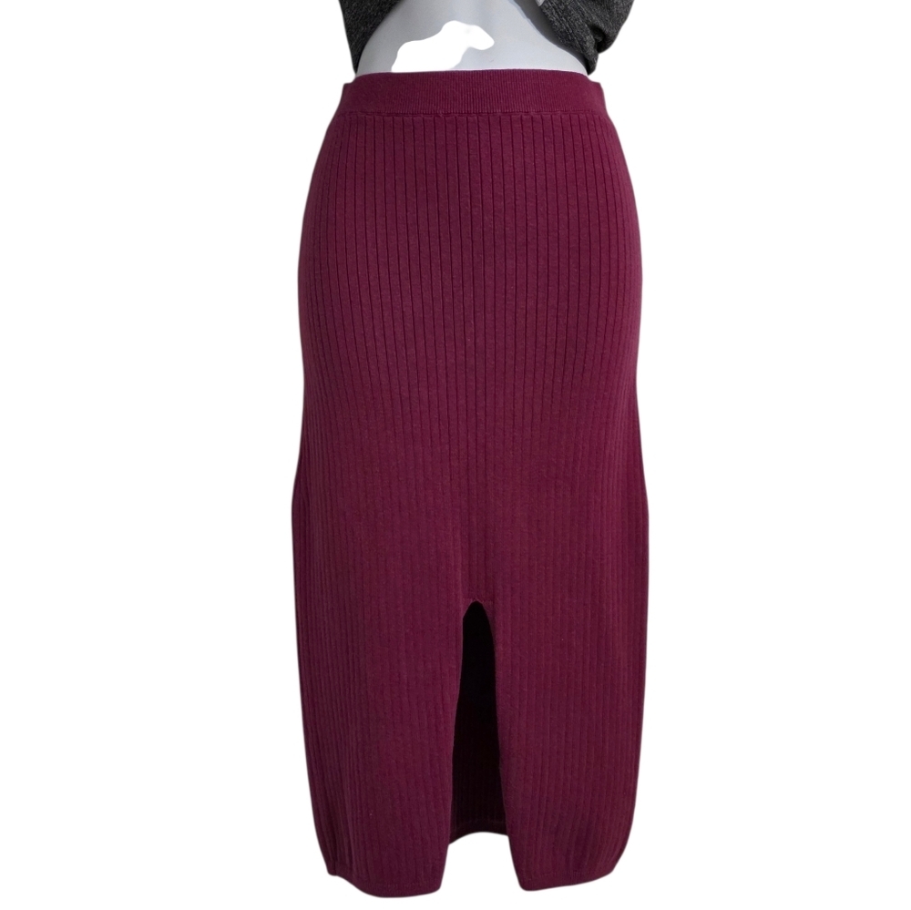 Free People Ribbed Knit Midi Skirt- XS